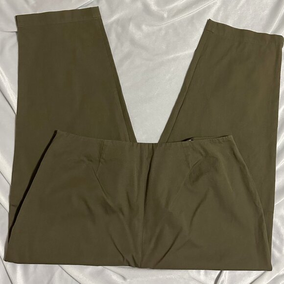 LOT: INC Stretch Woman Side Zip Entry Stretch Pants Green, 2pc - Picture 3 of 12
